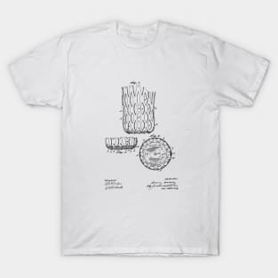 Pool Table Pocket Vintage Patent Hand Drawing T-Shirt